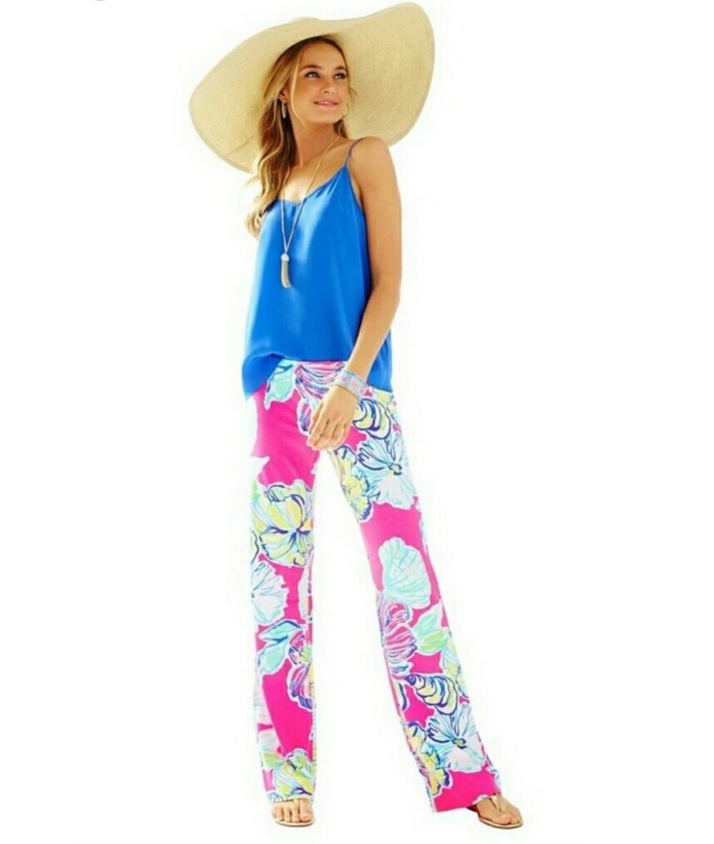 Lilly Pulitzer Georgina May Palazzo Pants Kerr Royal Pink NWT XXS Resort